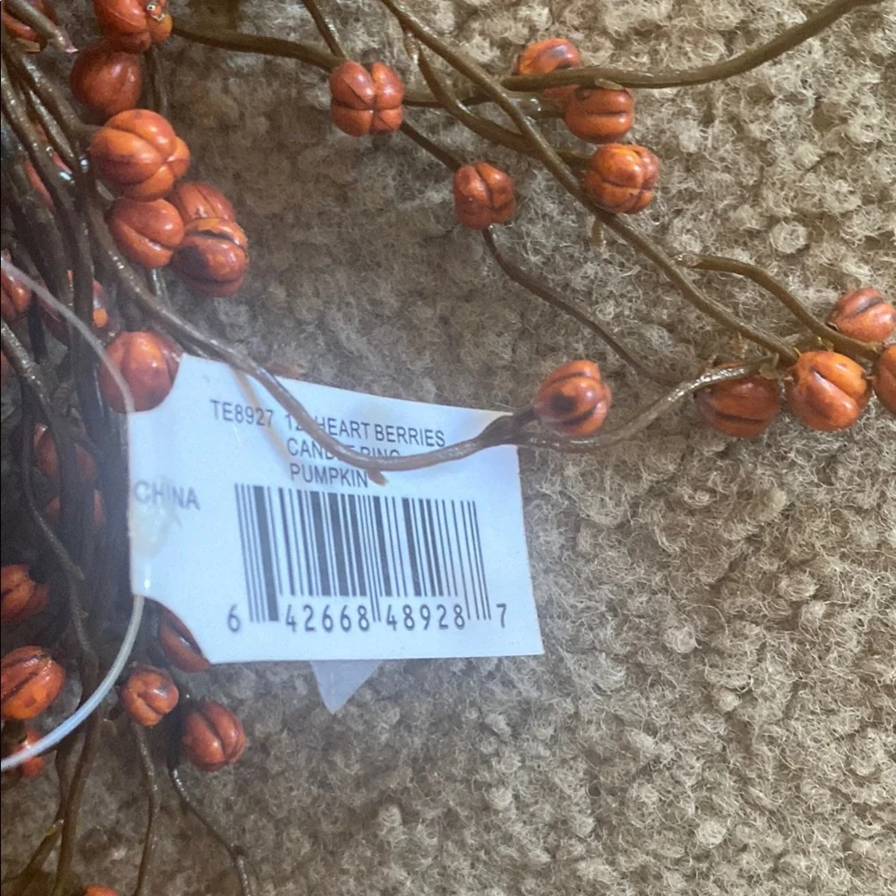 Faux Floral Orange and Brown Accent Wreath